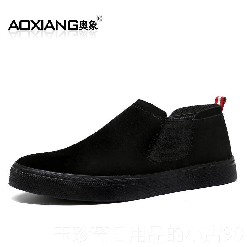 正品采购式品男鞋，秋冬潮鞋，面包韩运动鞋拖鞋，懒，人产绒面革