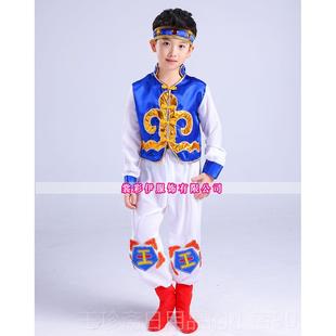 正品儿童蒙古演服蹈男童草原欢女歌萨布罕汉白马舞服筷子舞表演出