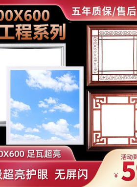 集成吊顶灯 LED平板灯工程办公室60x60CM 600x600铝扣板石膏板