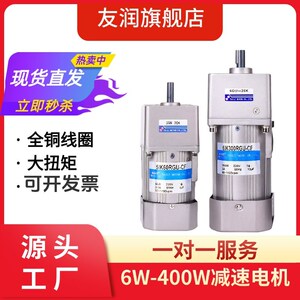 台力交流齿轮减速电机220V可调带调速器6W40W180W750微型马达380V