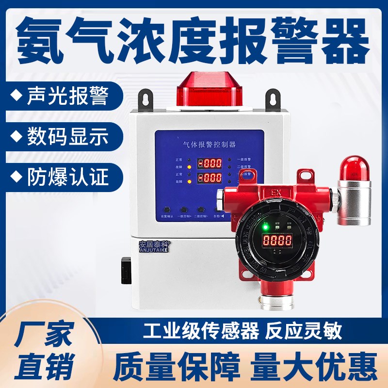 氨气浓度报警器养殖场食品厂氨水NH3挥发性有毒气体浓度泄露探测