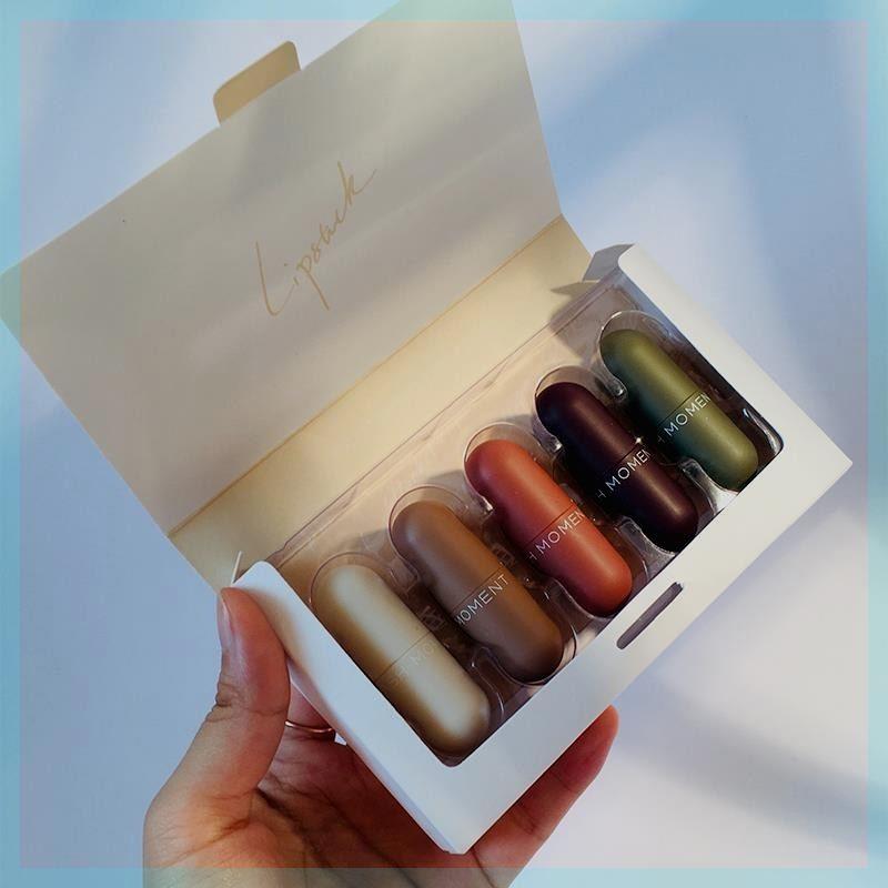 迷你小胶囊口红礼盒套组不掉色雾面不沾杯唇部化妆套盒