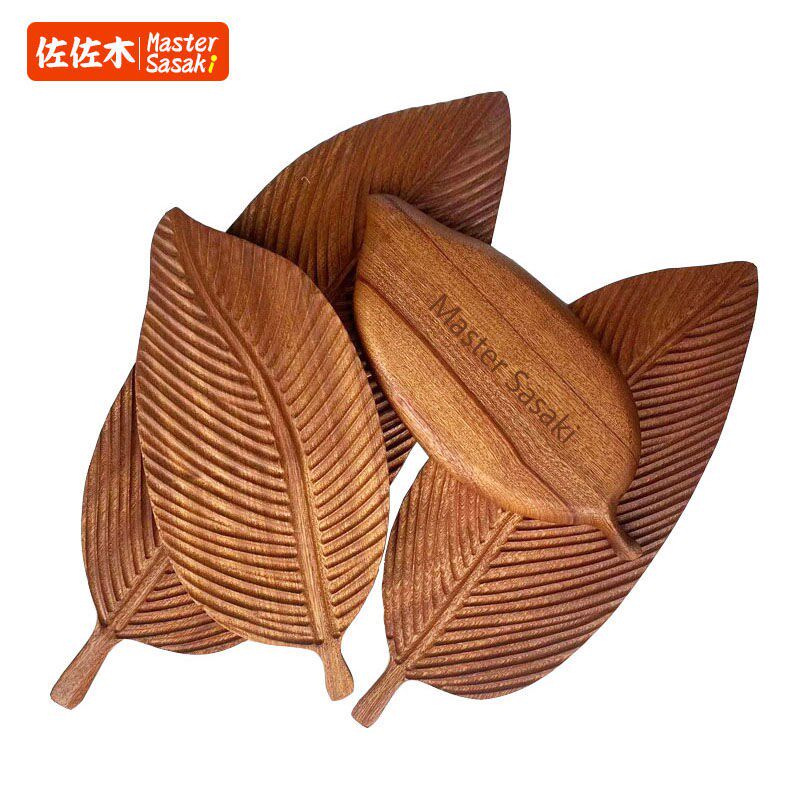 田园风特色实木手工异形不规则木盘树叶盘点心盘寿司盘料理甜品盘