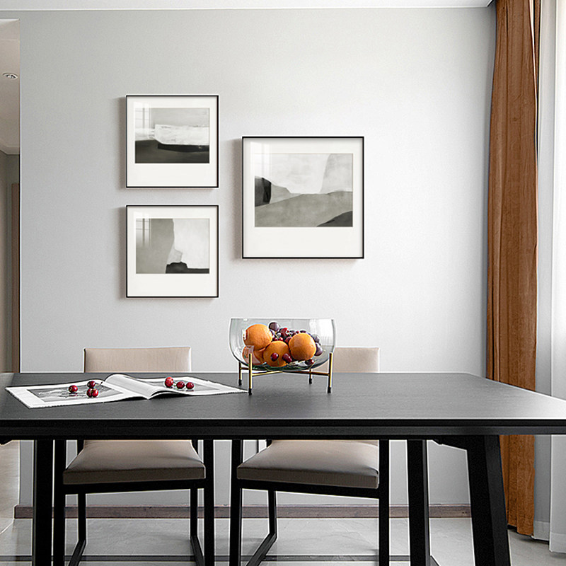 新款现代抽象餐厅装饰画卧室背景墙挂画艺术高级感黑白灰组合壁画,家居饰品,现代装饰画,淘宝优惠券,粉丝福利购,淘宝优惠卷