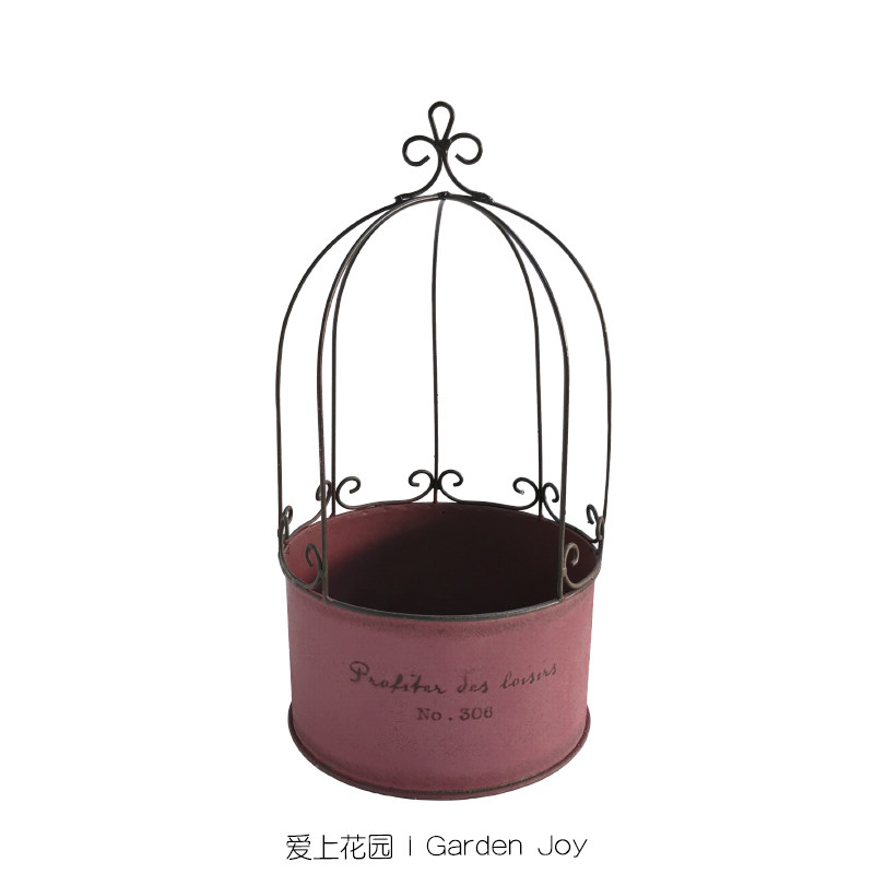 爱上花园园艺杂货铁艺做旧花盆草花套盆挂件摆件 可悬挂鸟笼花盒,鲜花速递/花卉仿真/绿植园艺,花盆,淘宝优惠券,粉丝福利购,淘宝优惠卷