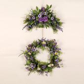 仿真花挂件春野菊薰衣草花环门楣室内家居布置门挂墙面装 饰花艺