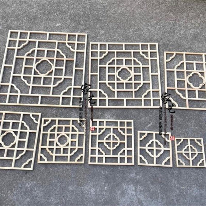 东阳木雕花格中式过道走廊吊顶榆木格窗花灯罩背景实木玄关通花板,家居饰品,木雕,淘宝优惠券,粉丝福利购,淘宝优惠卷