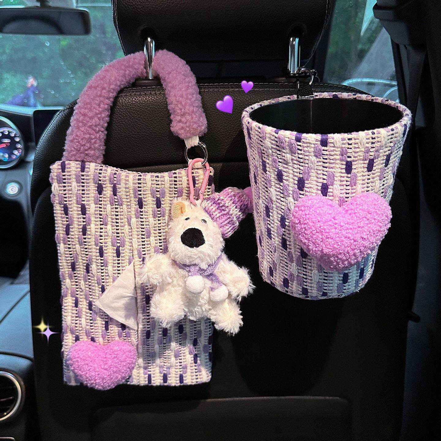 日本汽车内雨伞桶房车用品车载垃圾桶装备西高地纸巾盒车内收纳桶