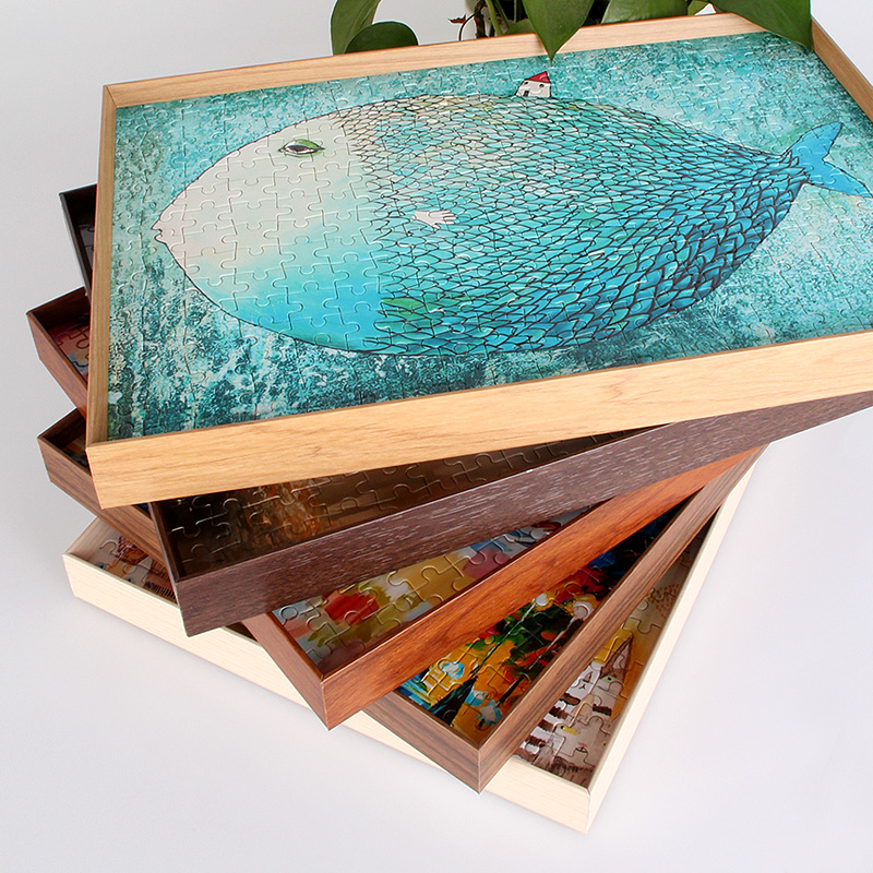 铝合金窄边拼图框架1000片相框500片画框装裱定制5075木纹相框