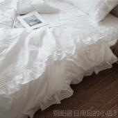 高档敲琴美值得入 纯棉棉定制公主荷叶四边风全褶皱件套