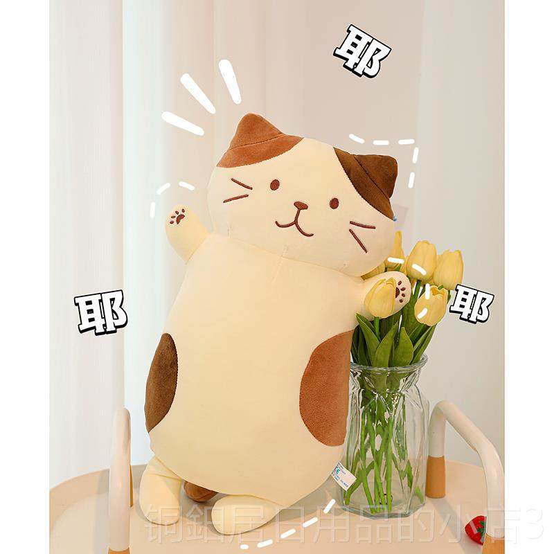 高档饼干娃猫咪垫超柔软布娃抱公仔沙发床上女孩枕卧室摆件毛靠绒