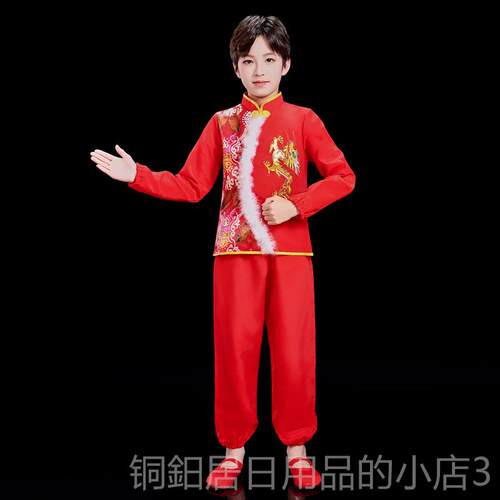 高档歌旦儿节日表演服装中国鼓童舞幼儿园繁荣秧腰鼓鼓鼓服元装