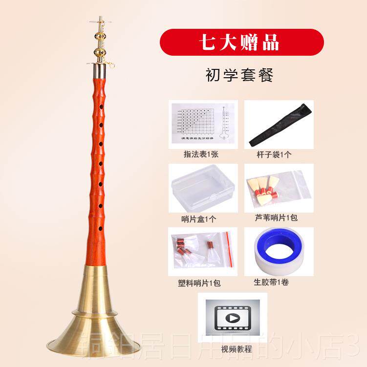 高档湖南贵剧民唢呐 铝杆唢呐片 乌木呐间乐器 送哨不定调唢唢呐