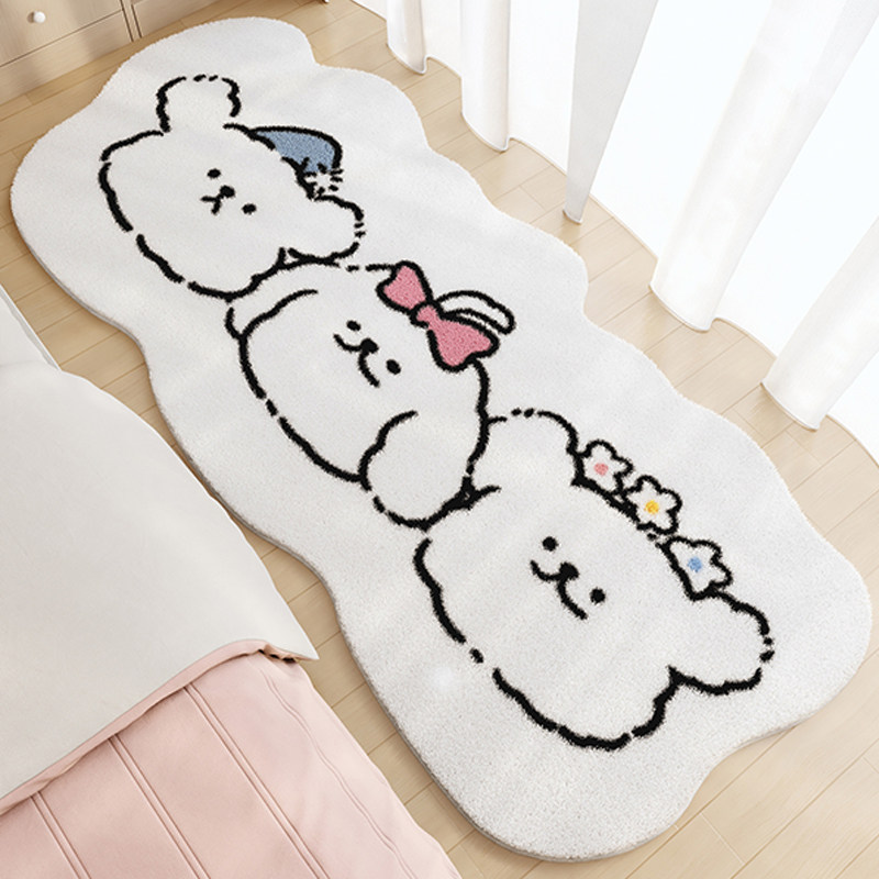 卡通小狗卧室床边毯女孩毛绒加厚地毯客厅儿童房沙发地垫2024新款,居家布艺,地毯,淘宝优惠券,粉丝福利购,淘宝优惠卷