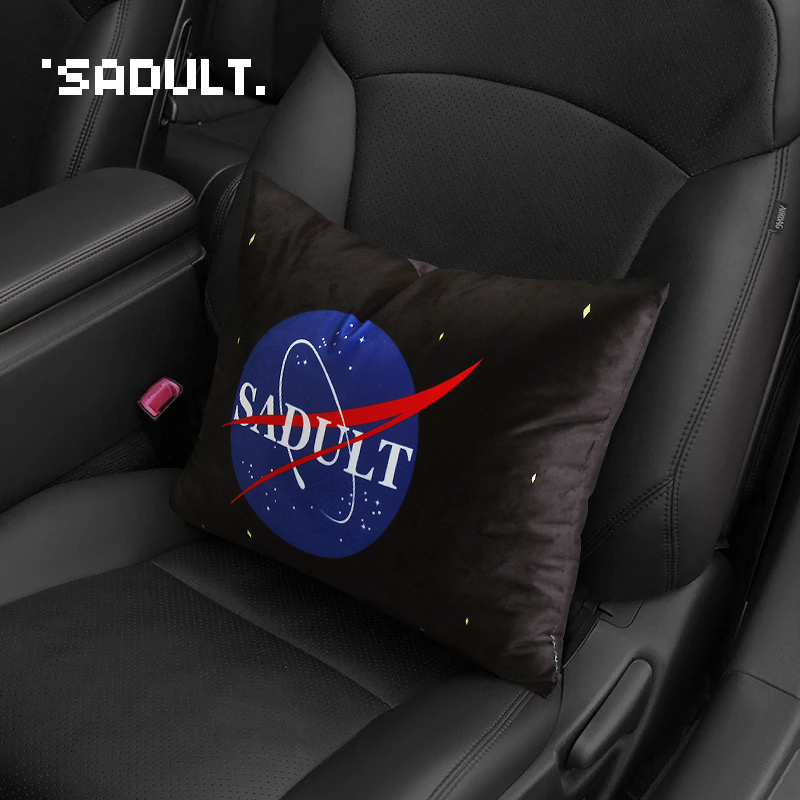 恶搞宇航汽车用品饰品腰枕腰靠护腰靠背靠垫车载座椅毛绒靠枕抱枕