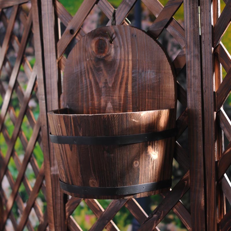 壁挂木桶垂吊悬挂花盆半圆形多肉吊篮防腐木阳台绿萝墙壁室外桌面