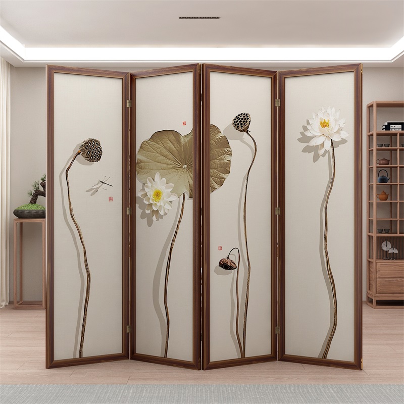 中式屏风隔断客厅遮挡现代简约可移动折叠家用小户型办公室软隔断
