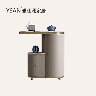 雅仕澜阳台小茶桌家用高端可移动茶车茶台副柜沙发边柜烧水一体