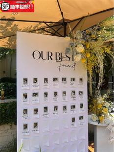 结婚订婚迎宾牌场景布置装饰宴门婚礼用品拍立得照片墙背景墙kt板