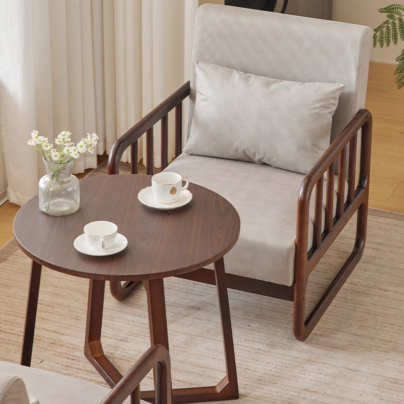 阳台椅实木单人沙发懒人休闲椅家用客厅洽谈茶桌椅民宿休息椅组合