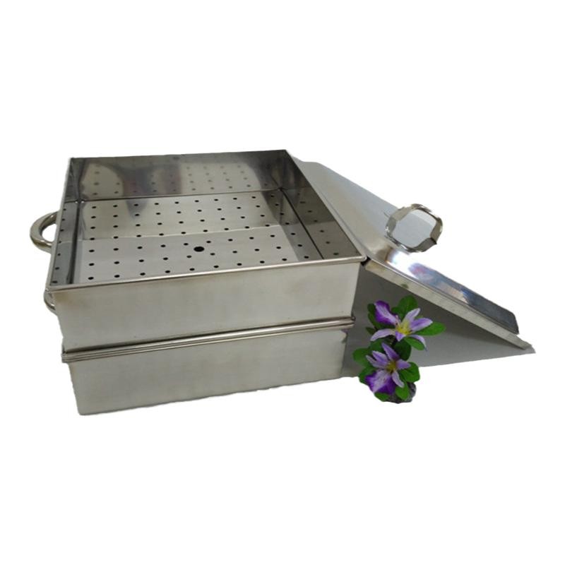 不锈钢方蒸笼正方形蒸笼四方形蒸笼蒸屉蒸格冲孔蒸笼商用蒸笼39cm