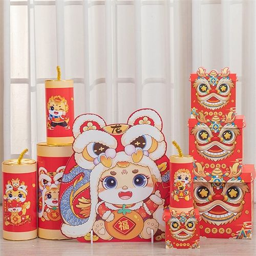 2025蛇年新年元旦场景布置装饰商场银行酒店礼盒坐炮堆头春节摆件