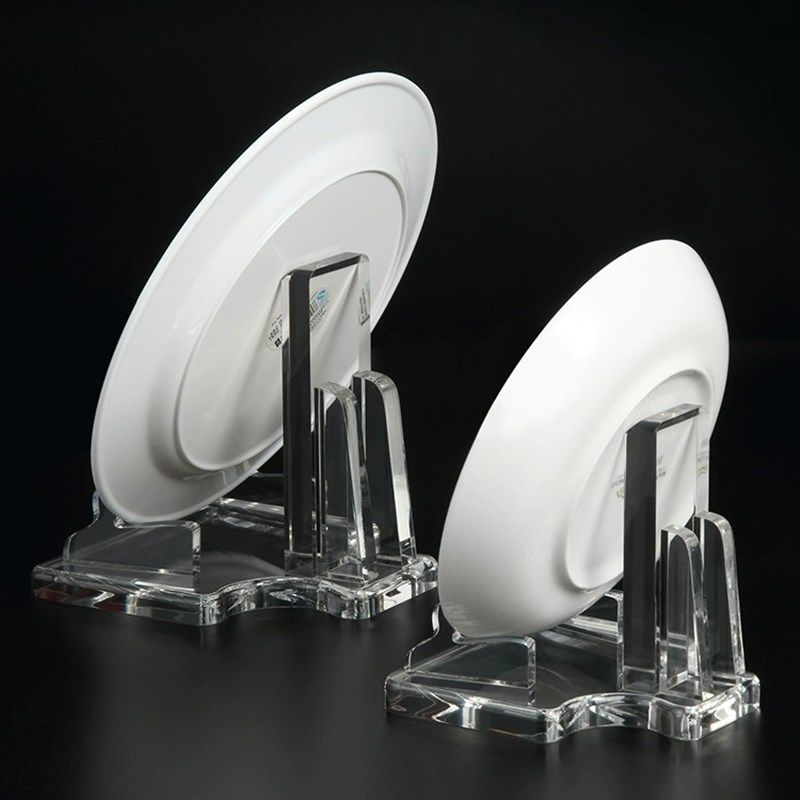 盘子展示架碗碟餐盘碗盘赏盘摆件工艺品瓷盘架托透明装饰艺术