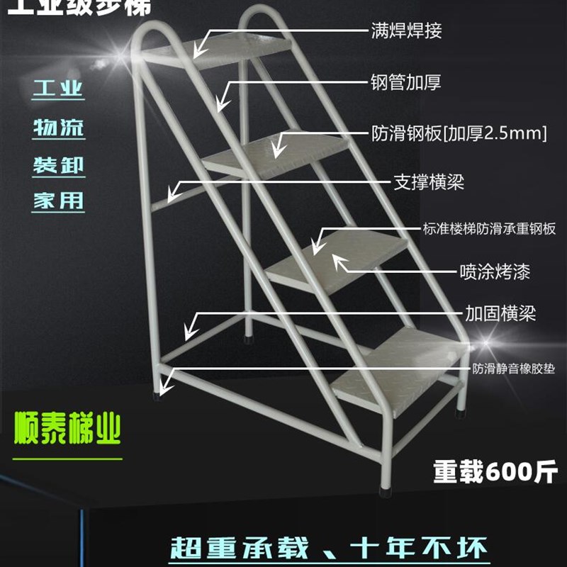 踏步梯台阶梯梯子两三步梯登高铁凳子结实工业家用加厚便捷铁梯子