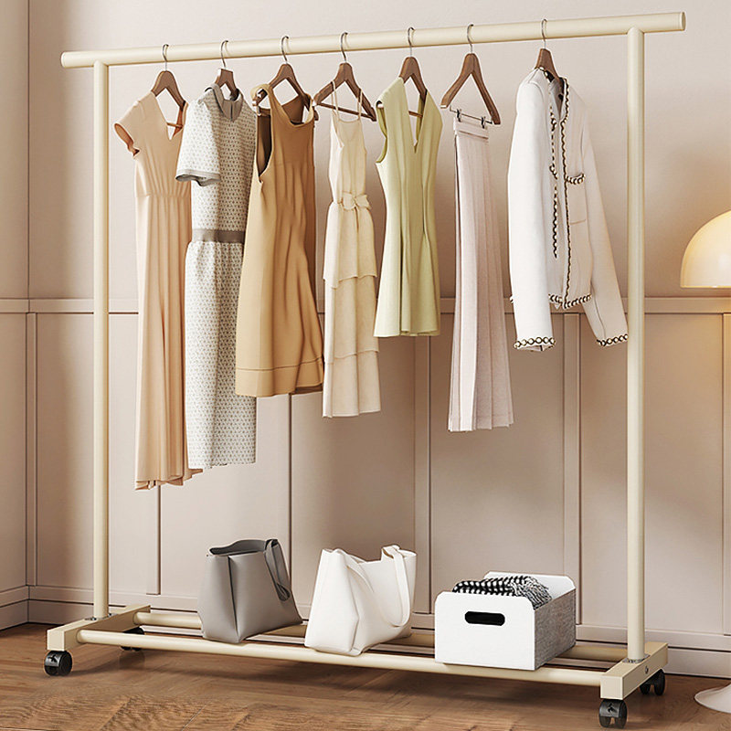 晾衣架落地卧室家用挂衣架室内阳台单杆衣架简易宿舍移动衣帽架子