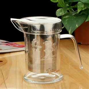 玉兰香耐热红茶泡花茶壶绿茶杯不锈钢网过滤玻璃小壶鸭嘴侧把家用