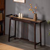 中式 复古入户玄关桌办公室茶室布置背景靠墙长条窄桌端景台条案几