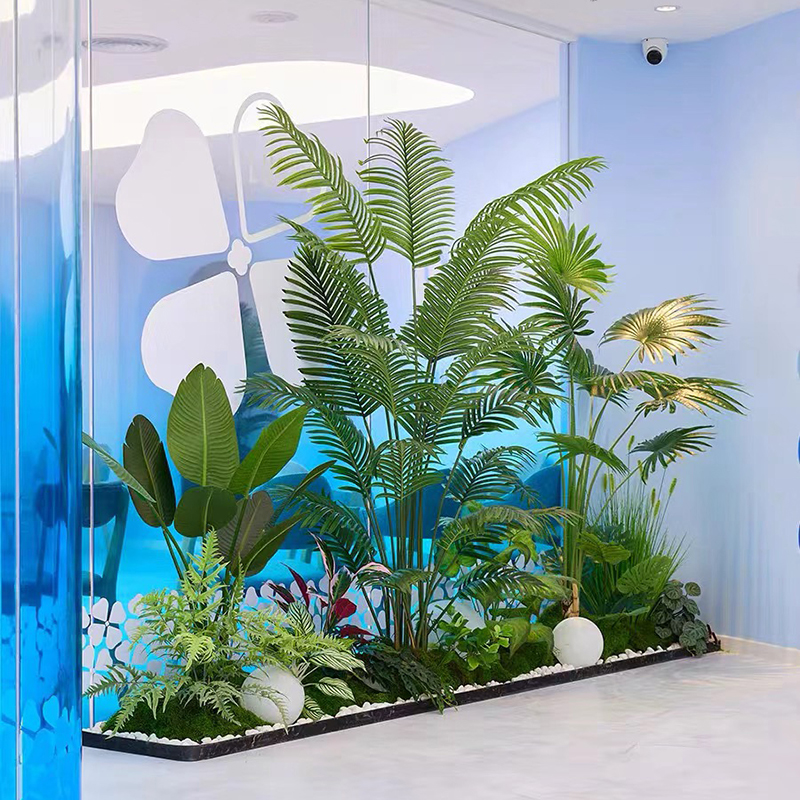 仿真绿色植物造景组合阳台景观布置室内假植物楼梯拐角造景树橱窗