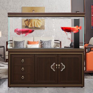 专业龙鱼缸家用客厅中大型智能加宽超白玻璃底过滤生态水族箱屏风