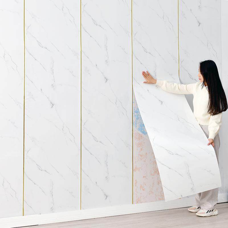 仿瓷砖大理石贴纸墙面翻新装饰背景墙防水防潮遮丑铝塑板墙贴自粘,家居饰品,软装墙贴,淘宝优惠券,粉丝福利购,淘宝优惠卷