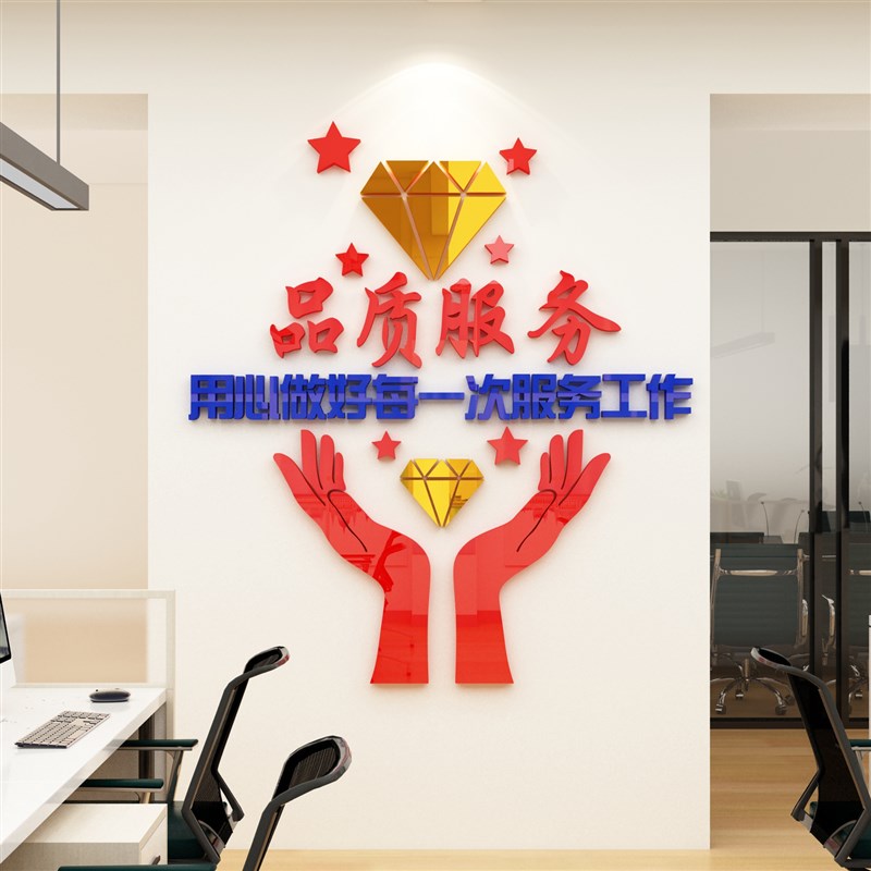 汽车4s店销售房产中介员工团队励志墙贴纸办公室墙面装饰展厅布置