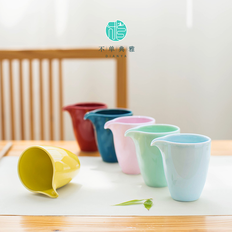 不单典雅青瓷彩色茶海公道杯陶瓷公杯功夫茶具均杯家用分茶器配件