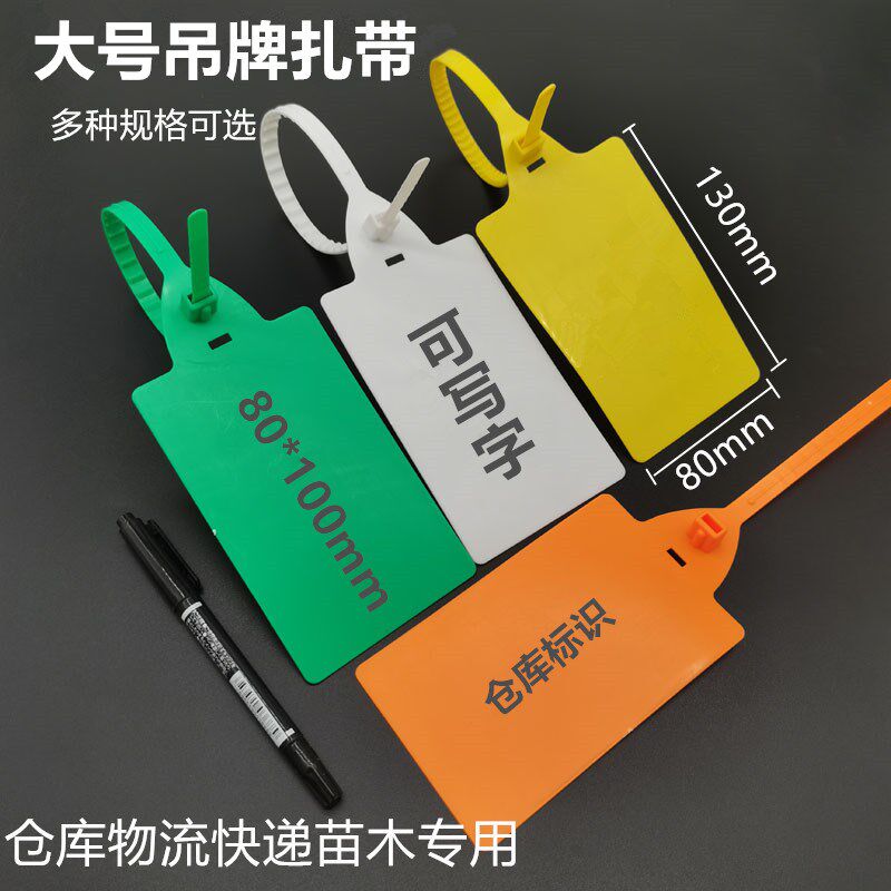一次性大标牌扎带园林标识封条记号封签德邦物流吊牌标签手写挂牌