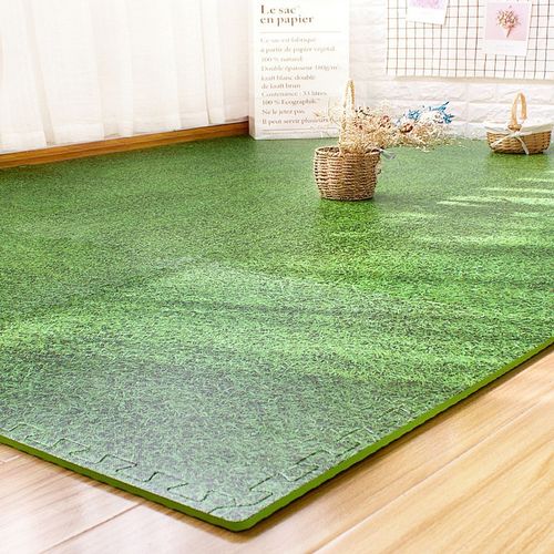 明德覆膜草坪纹泡沫拼接地垫客厅满铺防滑防摔爬爬垫隔凉防潮垫子