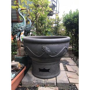 正品鱼超大鱼缸泥盆陶瓷缸养鱼乌龟缸荷花缸睡莲缸缸虎头盆直径8