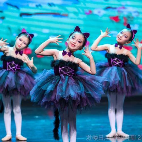 正品新女童小猫演出服咪爱跳舞的怪兽舞蹈服学猫叫蓬小蓬纱裙表款