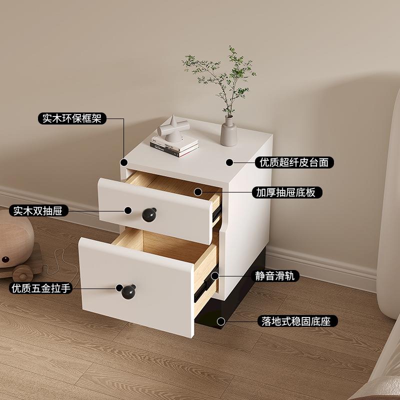 奶油风儿童床全头柜实收木家F3卧室小型极窄简约现用代网红床头纳