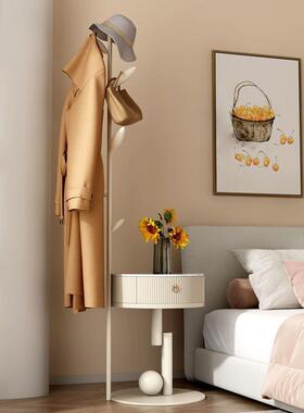 床柜头衣客帽架一体落地卧室家XTG用厅奶油立式移动衣挂衣架收纳