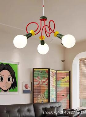 法奶油风卧室趣味吊灯UKP简童约现代儿式房房书设计师个性中山客