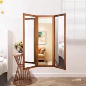 三面穿衣镜小户TDF型翻盖式 藏折式 全身墙镜折叠隐挂三镜暗藏式 试