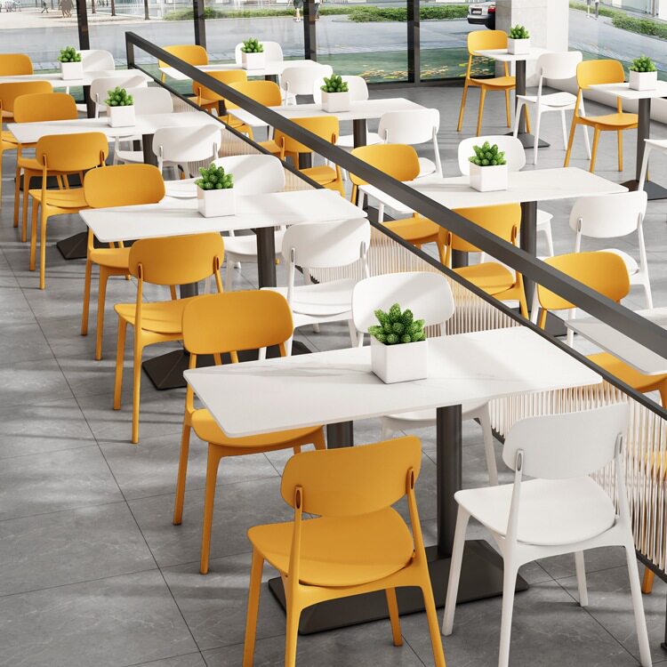 学校饭堂员工食堂桌椅小吃快餐汉堡店商用粉面馆快餐厅餐桌椅组合
