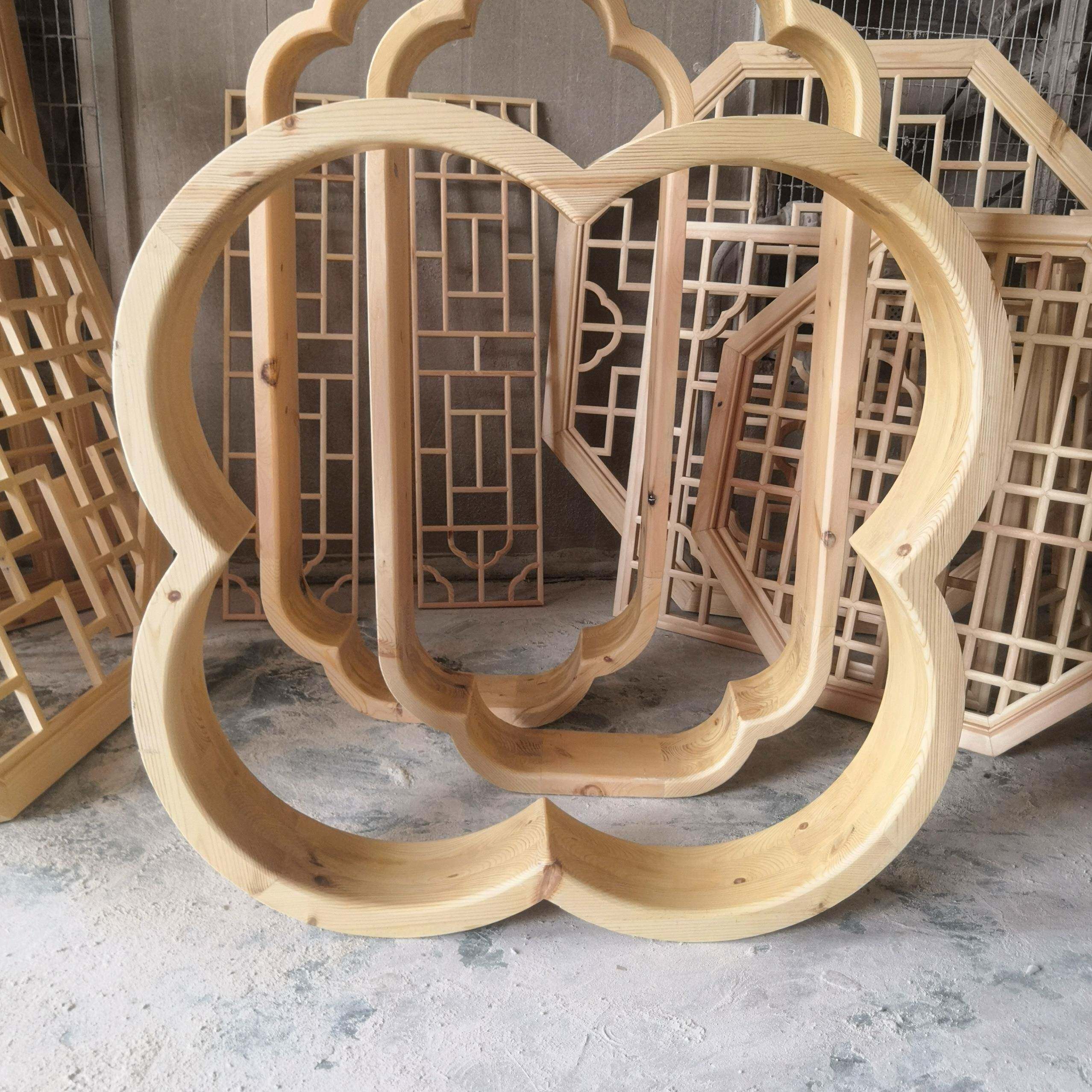 宋代美学花窗茶隔室断空镂装中式实木海棠窗客厅入饰户玄985关小