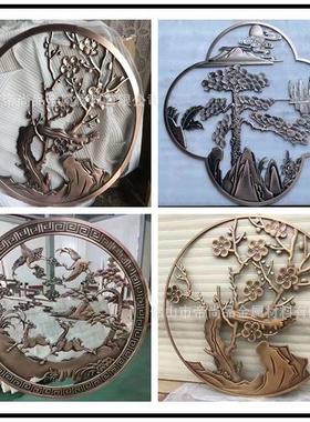 古铜圆镂空金属铝雕花雕屏风形艺浮雕镂空花铝格铝板刻DSP-3000壁