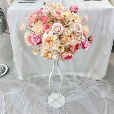 庆新款婚路引花婚仿真花现场置花球商礼布场开粉色花球业展厅舞台