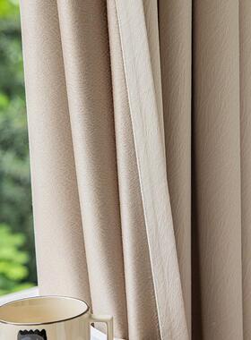 窗法式风芝羊绒遮光窗雪尼尔QEP窗帘家装帘复古美式士奶油卧室客