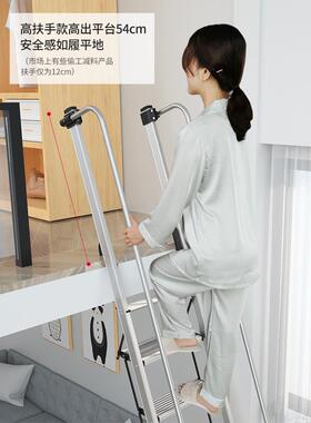 Y阁楼楼梯高扶手家3用爬K梯折叠梯子上房顶可F76TH96M定制